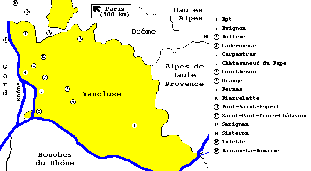 Une carte du dpartement de Vaucluse.