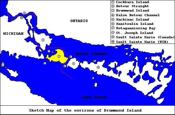 Carte partielle de la région